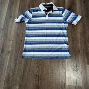 Hollas Golf Polo Shirt. Canadian Design. EUC. Striped. Size Large.